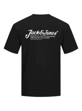 Camiseta Jack and Jones Beau preta para homem.
