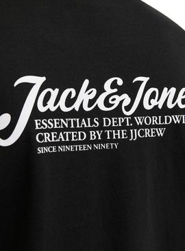 Camiseta Jack and Jones Beau preta para homem.