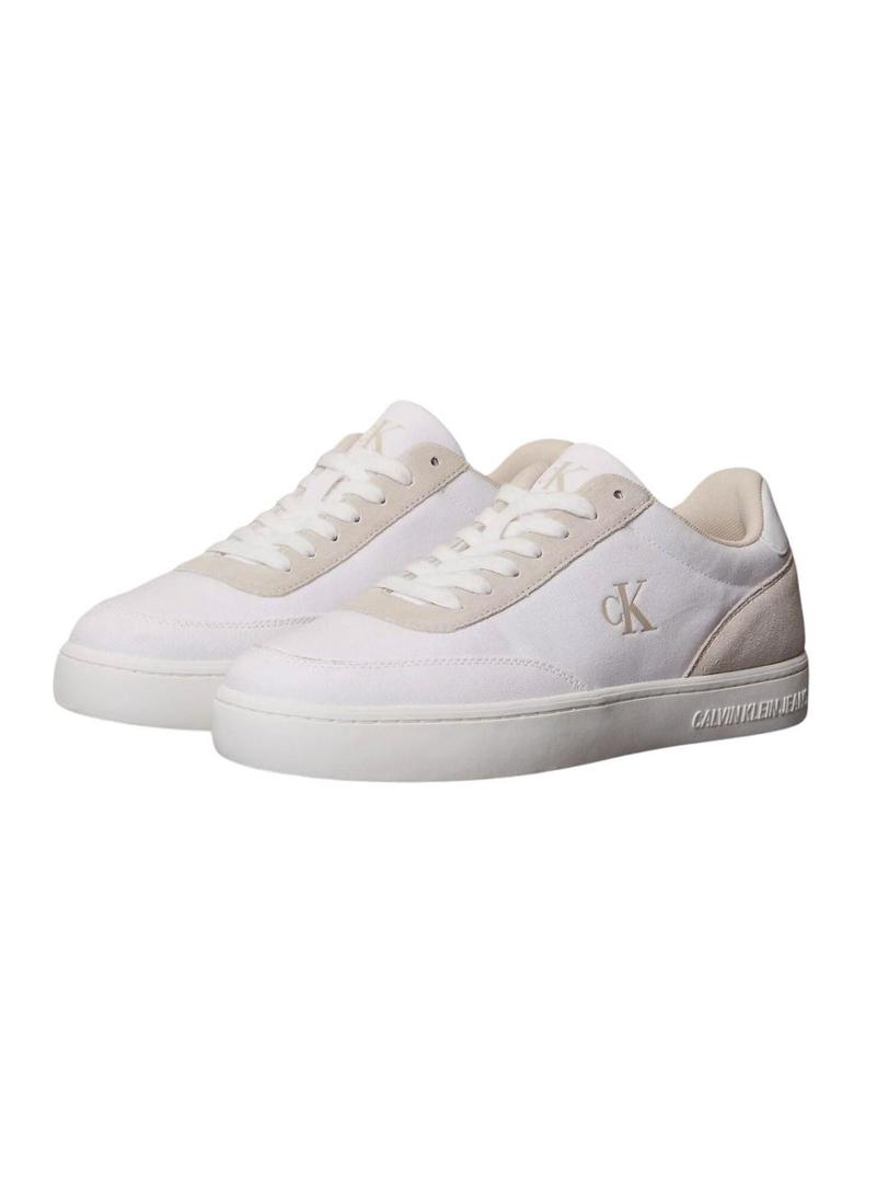 Sapatilhas Calvin Klein Classic Cupsole brancas para homem.