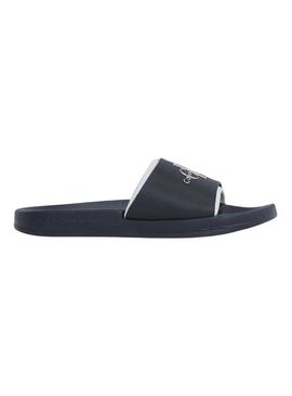 Chinelos Calvin Klein Jeans Slide Monogram preto para homem