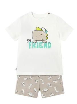 Conjunto Mayoral Punto Print Bucket bege para bebê