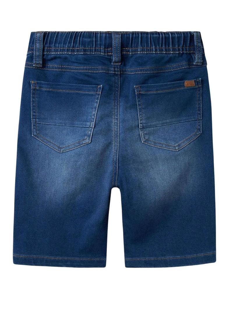 Bermuda Name It Ryan Jogger em denim azul para menino.