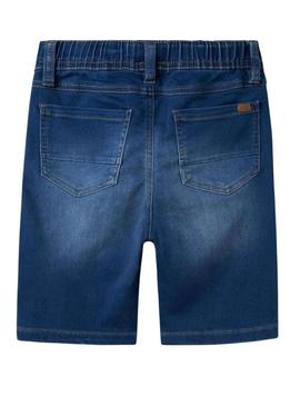 Bermuda Name It Ryan Jogger em denim azul para menino.