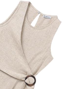  Jumpsuit Mayoral lavanda de linho bege para menina