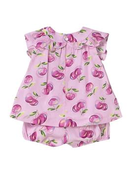 Conjunto Mayoral bombacho blusão frutas para bebê