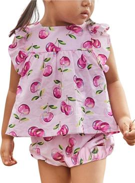 Conjunto Mayoral bombacho blusão frutas para bebê
