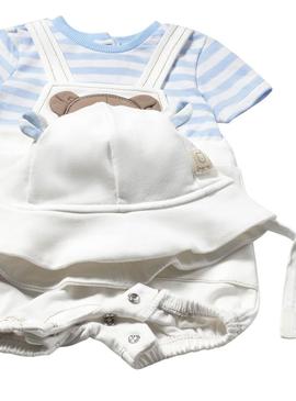 Pelele Mayoral jardineira de urso branco para bebê