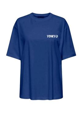 Camisa Only Vivvi Tóquio azul para mulher