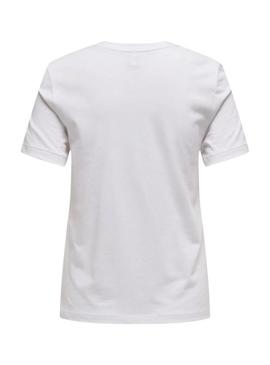 Camiseta Only Emma Lady Iconic branca para mulher.