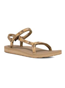 Sandálias Teva Original Universal Slim bege para mulher.