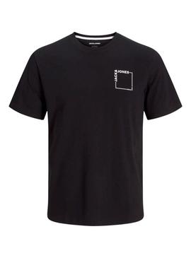 Camiseta Jack and Jones Verner preta para homem.