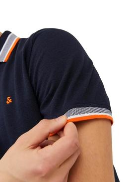 Camisa Polo Jack and Jones azul marinho para homem