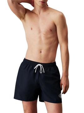 Calção de banho Calvin Klein Monograma marinho para homem