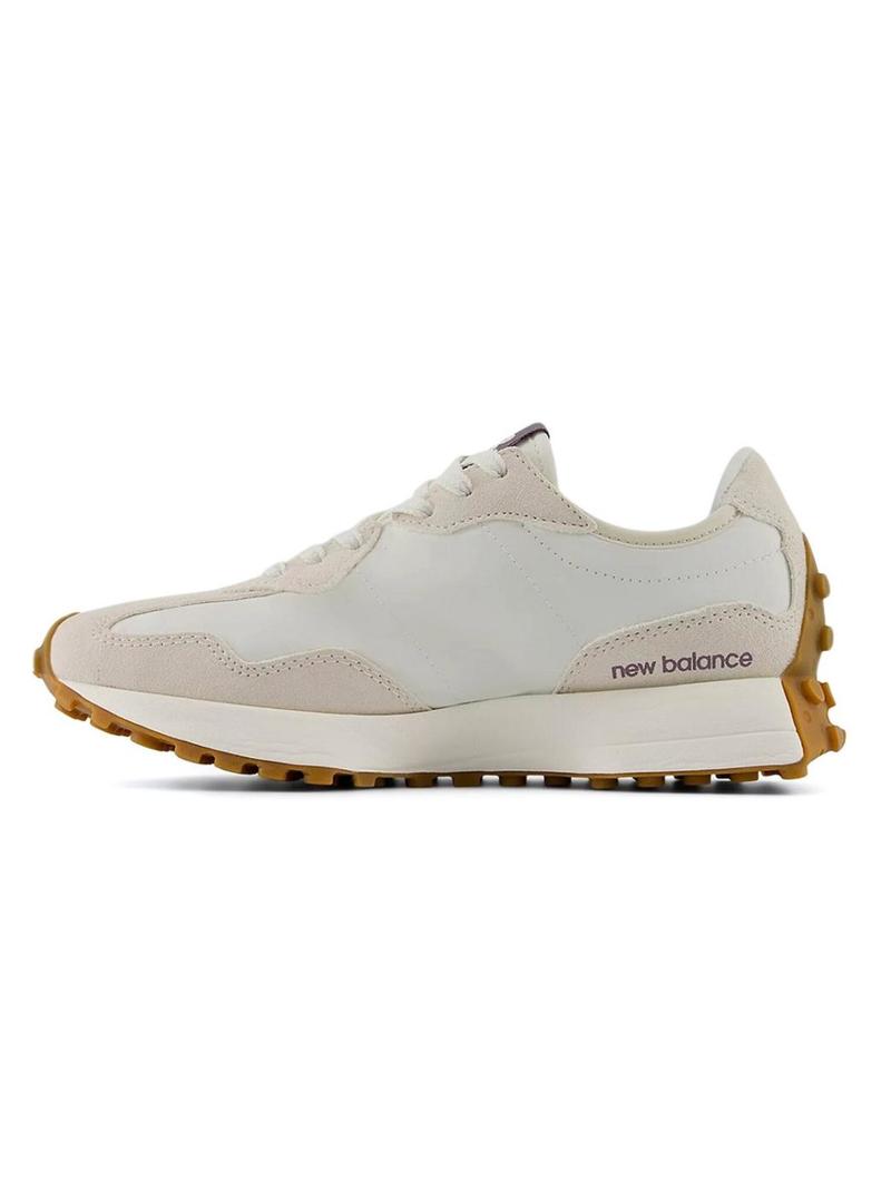 Sneakers New Balance 327 bege e roxo para mulher