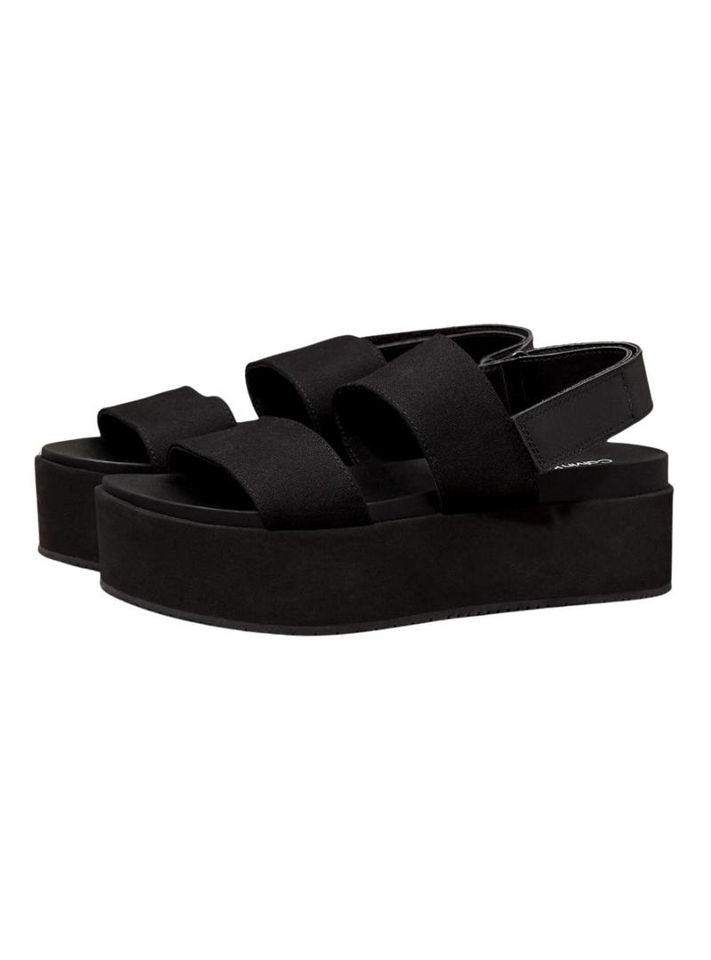 Sandálias de plataforma Calvin Klein preto para mulher.
