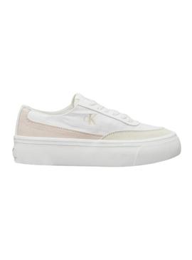 Sneakers  Calvin Klein com plataforma branca para mulher.