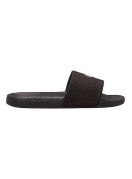 Chinelos Calvin Klein monograma preto para mulher