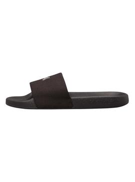 Chinelos Calvin Klein monograma preto para mulher