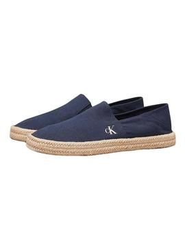 Alpargatas Calvin Klein de lona marinha para homens.