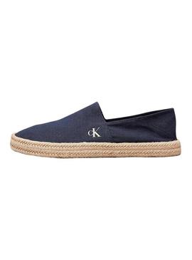 Alpargatas Calvin Klein de lona marinha para homens.