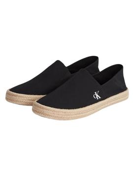 Alpagatas Calvin Klein de lona preta para homem.