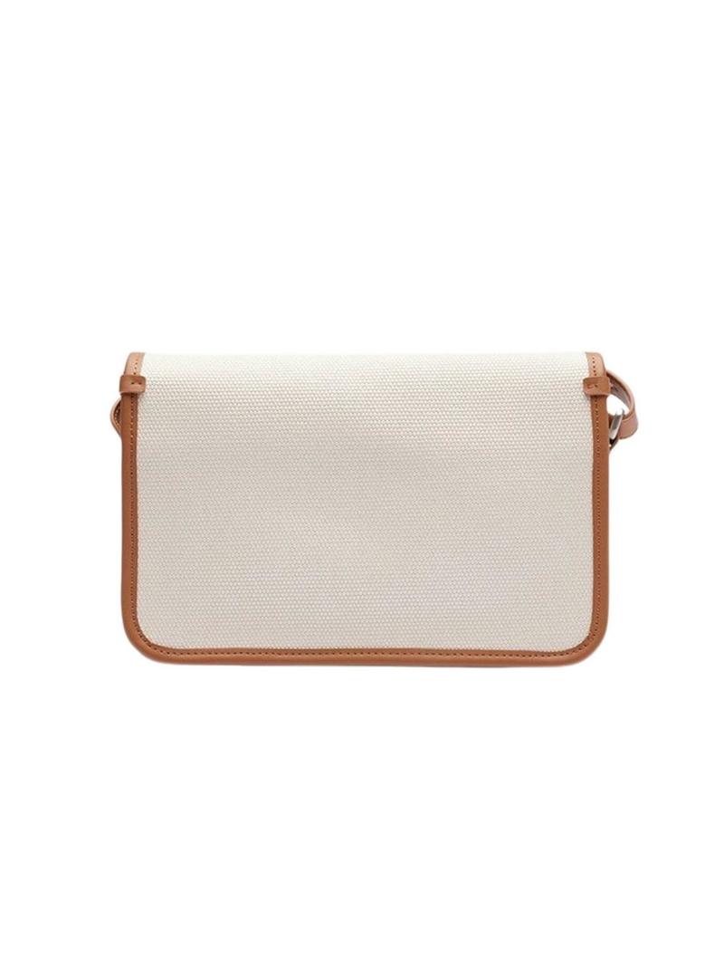 Bolsa Lacoste Jacquard Heritage bege para mulher