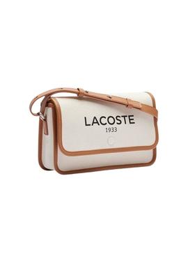Bolsa Lacoste Jacquard Heritage bege para mulher