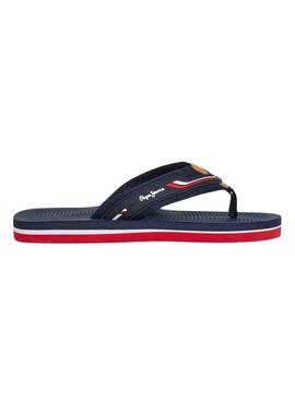 Chinelos Pepe Jeans West Club azul marinho para homens.