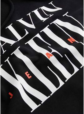Moletom Calvin Klein com logo Serif preto com capuz para homem.