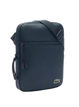 Bolsa Lacoste Flat bandoleira azul marinho para homem.