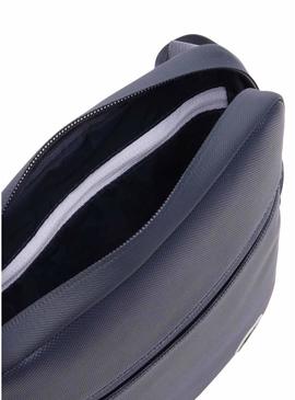 Bolsa Lacoste Flat bandoleira azul marinho para homem.