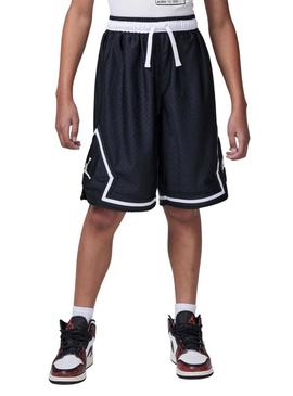 Bermudas Jordan Diamond preto e branco para crianças.