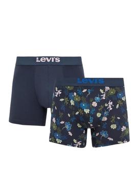 Pack cuecas Levis Flower azul marinho para homens