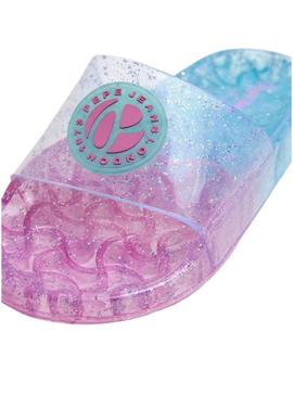 Chinelos Pepe Jeans Wave Glam com glitter para menina