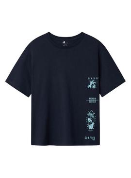 Camiseta Name It Irlan marinho para menino.