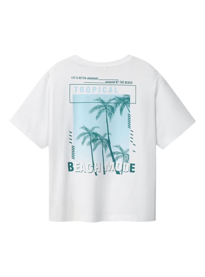 Camiseta Name It Irlan branca para menino.