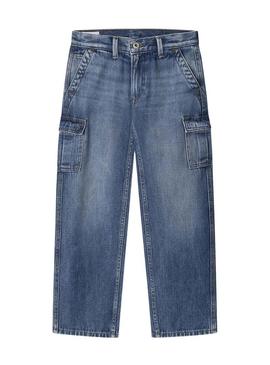 Calça jeans Pepe Jeans cargo para criança.
