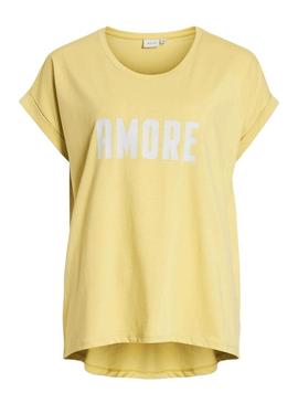 Camiseta Vila Vidreamers Amour amarela para mulher.