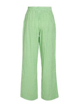 Calças Vila Vialvaro xadrez vichy verde para mulher.