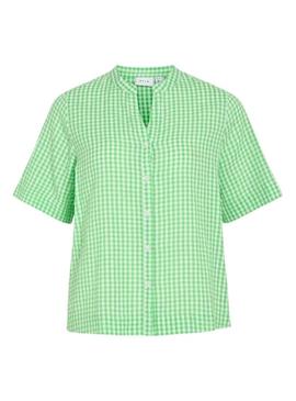 Camisa Vila Vialvaro xadrez vichy verde para mulher.