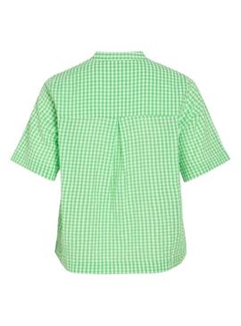 Camisa Vila Vialvaro xadrez vichy verde para mulher.
