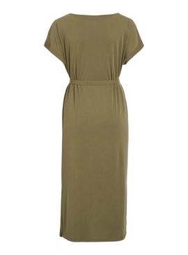 Vestido Vila Vimodala verde para mulher.