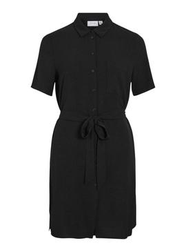 Vestido camisola preta Vila Vijosa para mulher.