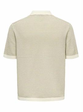 Polo Only and Sons Kian bege para homem.