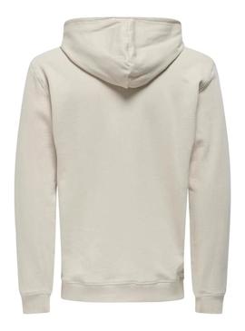 Suéter Only and Sons David bege para homem.