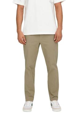 Calça Ony and Sons Linus Taper camel para homem.