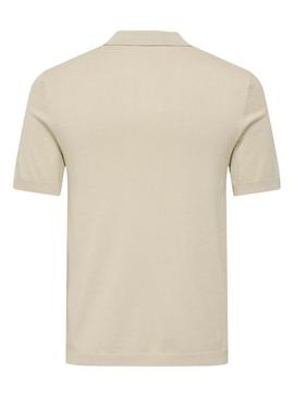 Polo Only and Sons Wyler bege para homem