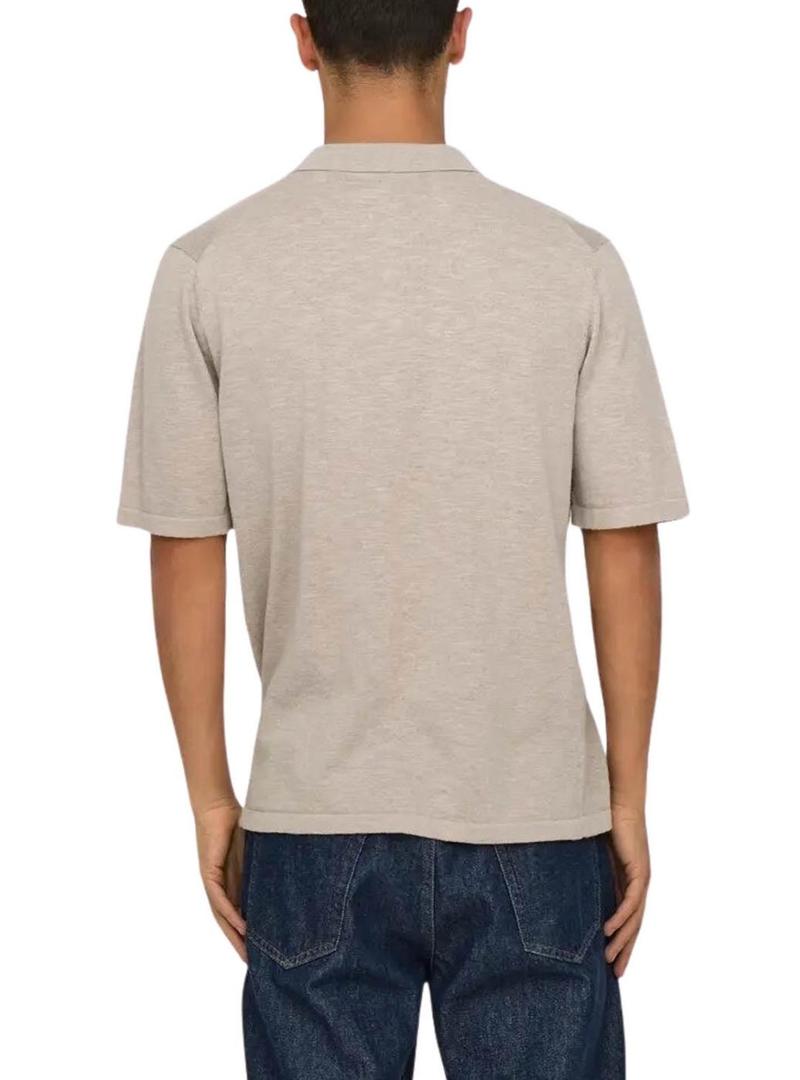 Camisa Polo Only and Sons George bege para homens