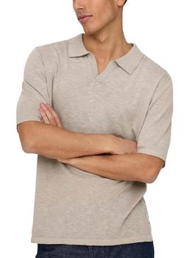 Camisa Polo Only and Sons George bege para homens