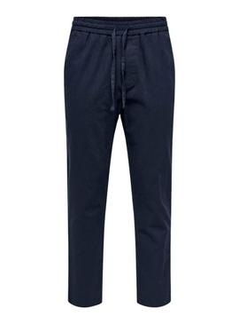 Calça Only and Sons Linus azul marinho para homem